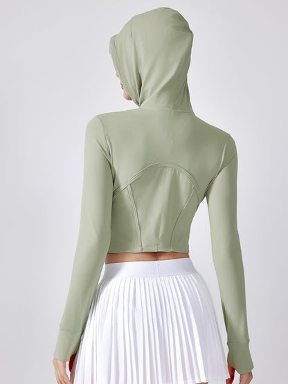 Short Slim Fit Hooded Long Sleeve Coat FYTP6186