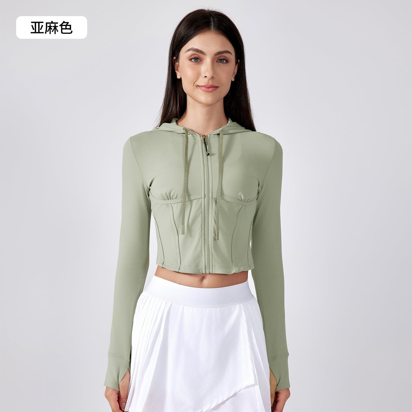 Short Slim Fit Hooded Long Sleeve Coat FYTP6186