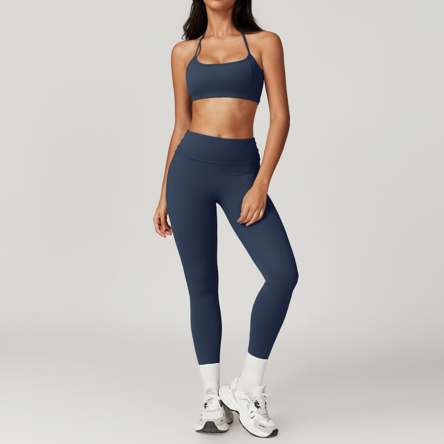 Discover the essence of comfort and style in our yoga wear photo series showcasing trendy sportswear combos FYSE1010