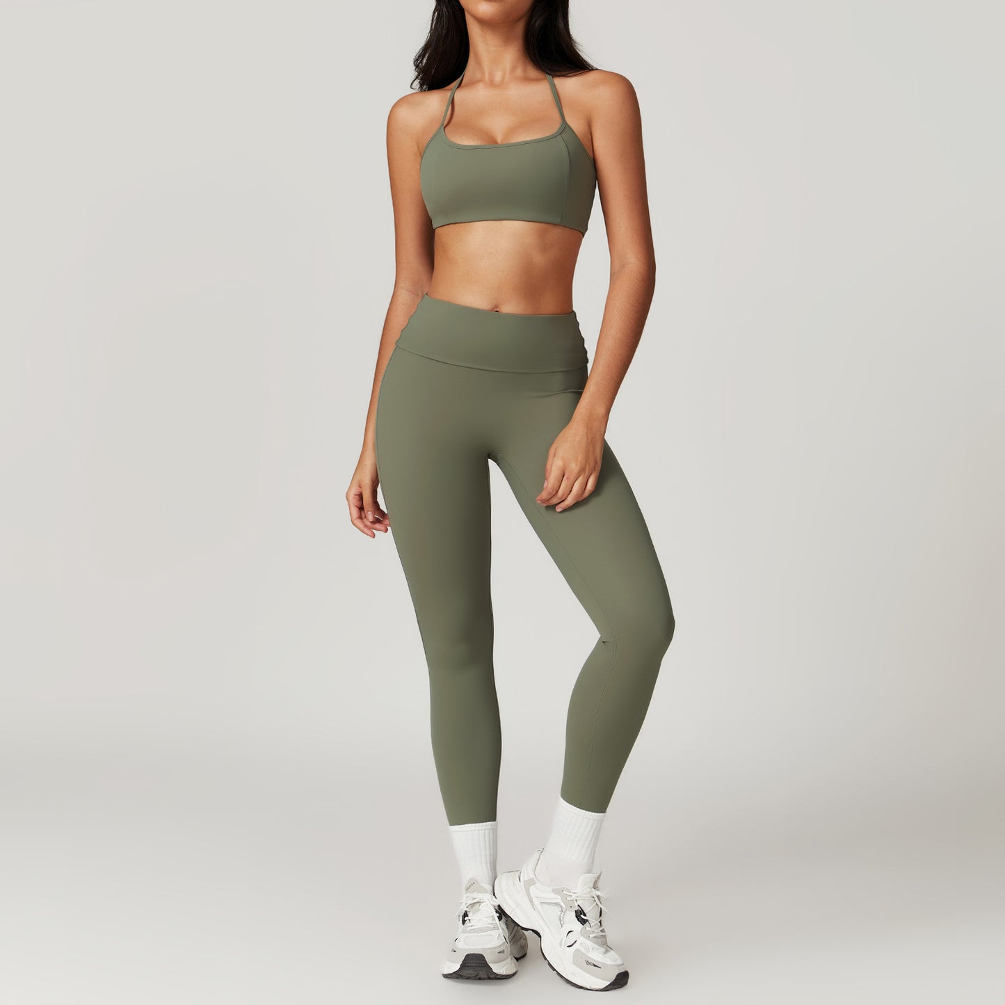Discover the essence of comfort and style in our yoga wear photo series showcasing trendy sportswear combos FYSE1010