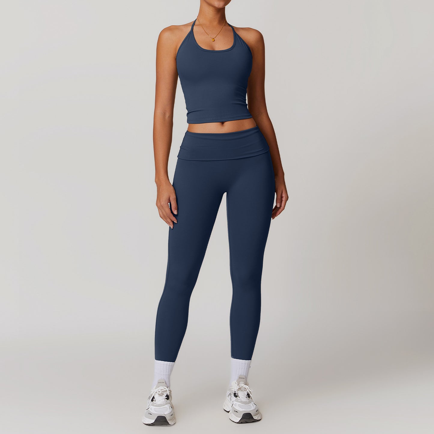 Discover the essence of comfort and style in our yoga wear photo series showcasing trendy sportswear combos FYSE1010