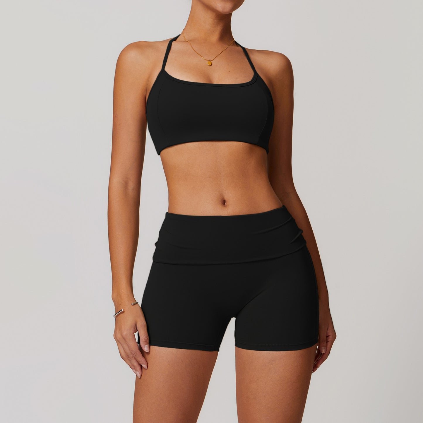 Discover the essence of comfort and style in our yoga wear photo series showcasing trendy sportswear combos FYSE1010