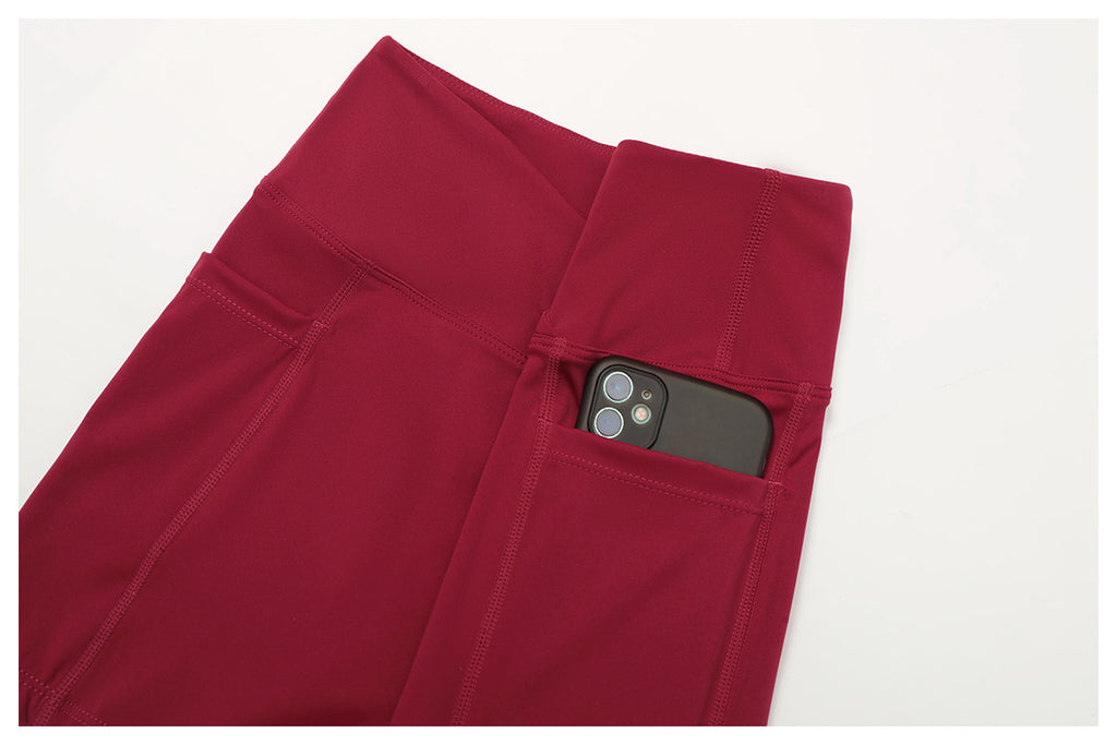 Women’s V Cross Waist Biker Shorts High Waist Yoga Shorts with Side Pockets