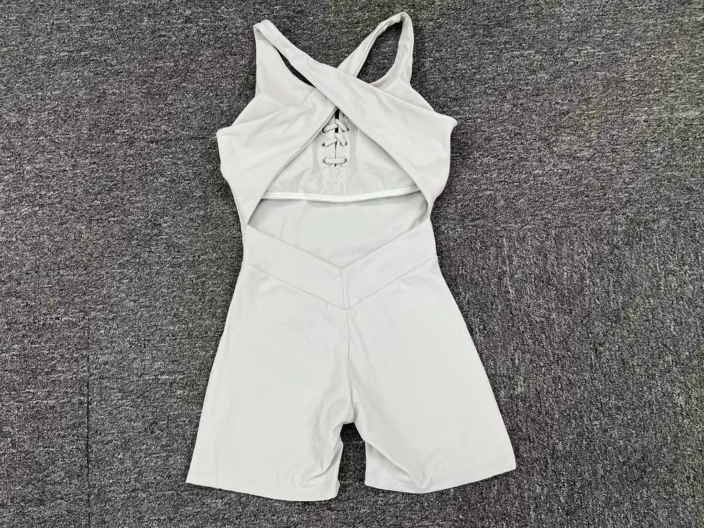 Women Seamless Yoga Bodysuit High Stretch Scoop Neck Sleeveless One Piece Workout Jumpsuit Gym Activewear Wholesale