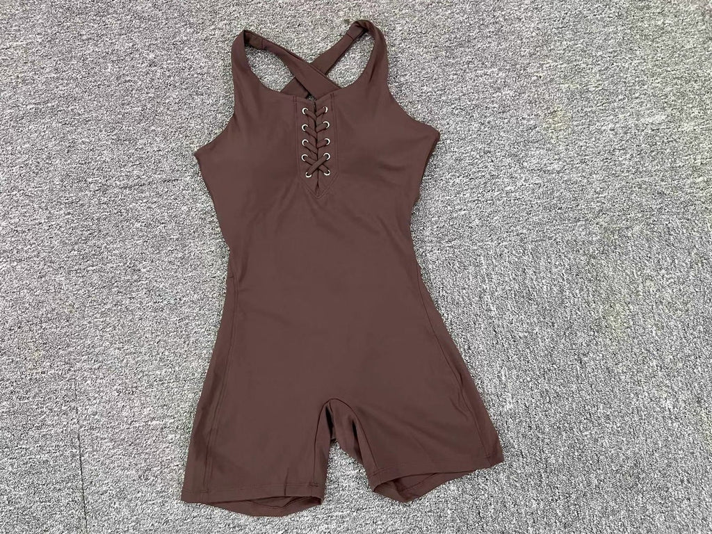 Women Seamless Yoga Bodysuit High Stretch Scoop Neck Sleeveless One Piece Workout Jumpsuit Gym Activewear Wholesale
