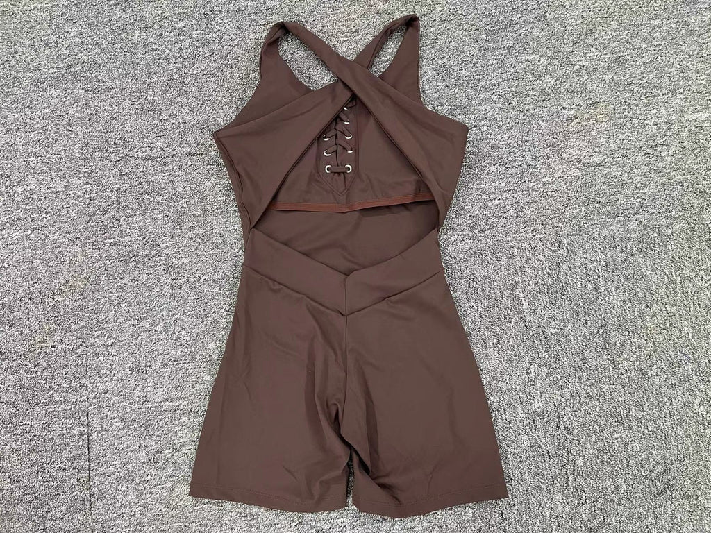 Women Seamless Yoga Bodysuit High Stretch Scoop Neck Sleeveless One Piece Workout Jumpsuit Gym Activewear Wholesale