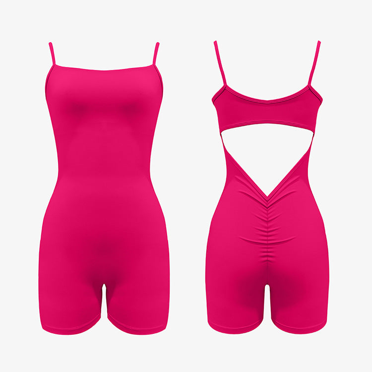 Women Seamless Yoga Jumpsuit High Neck Spaghetti Strap One Piece Bodysuit Slim Fit Gym Workout Romper Manufacturer Bulk