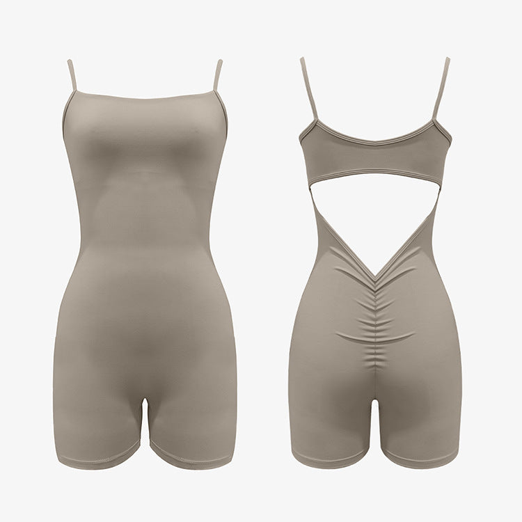 Women Seamless Yoga Jumpsuit High Neck Spaghetti Strap One Piece Bodysuit Slim Fit Gym Workout Romper Manufacturer Bulk