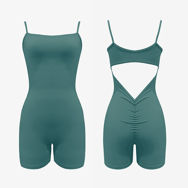 Women Seamless Yoga Jumpsuit High Neck Spaghetti Strap One Piece Bodysuit Slim Fit Gym Workout Romper Manufacturer Bulk