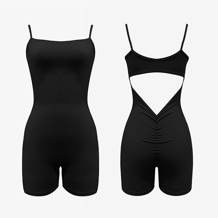 Women Seamless Yoga Jumpsuit High Neck Spaghetti Strap One Piece Bodysuit Slim Fit Gym Workout Romper Manufacturer Bulk