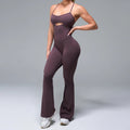 Ladies Nylon Spandex Yoga Bodysuit Buttery Soft Sleeveless One Piece Jumpsuit Breathable Fitness Romper Wholesale