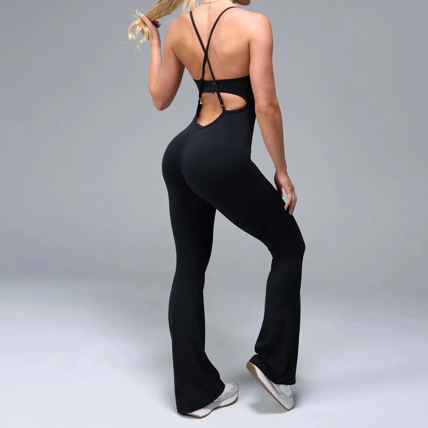 Ladies Nylon Spandex Yoga Bodysuit Buttery Soft Sleeveless One Piece Jumpsuit Breathable Fitness Romper Wholesale