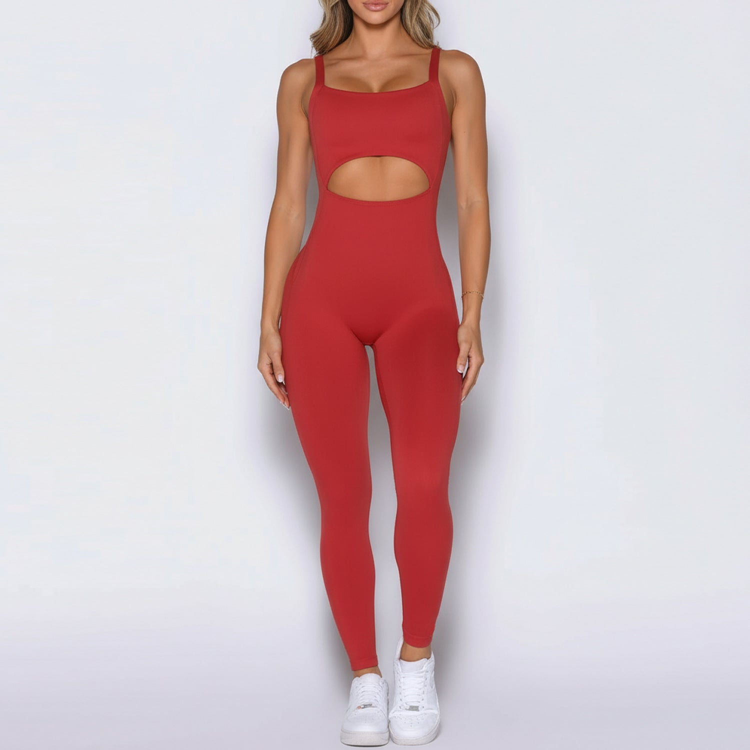 Women Square Neck Yoga Bodysuit Seamless Ribbed One Piece Jumpsuit High Cut Leg Slim Fit Workout Romper Wholesale OEM