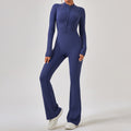 Women Long Sleeve Yoga Bodysuit Seamless High Stretch Thumb Hole One Piece Jumpsuit Fitted Workout Romper Wholesale OEM