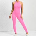 Women High Neck Yoga Bodysuit Seamless Ribbed Sleeveless One Piece Jumpsuit High Cut Leg Gym Workout Romper Wholesale