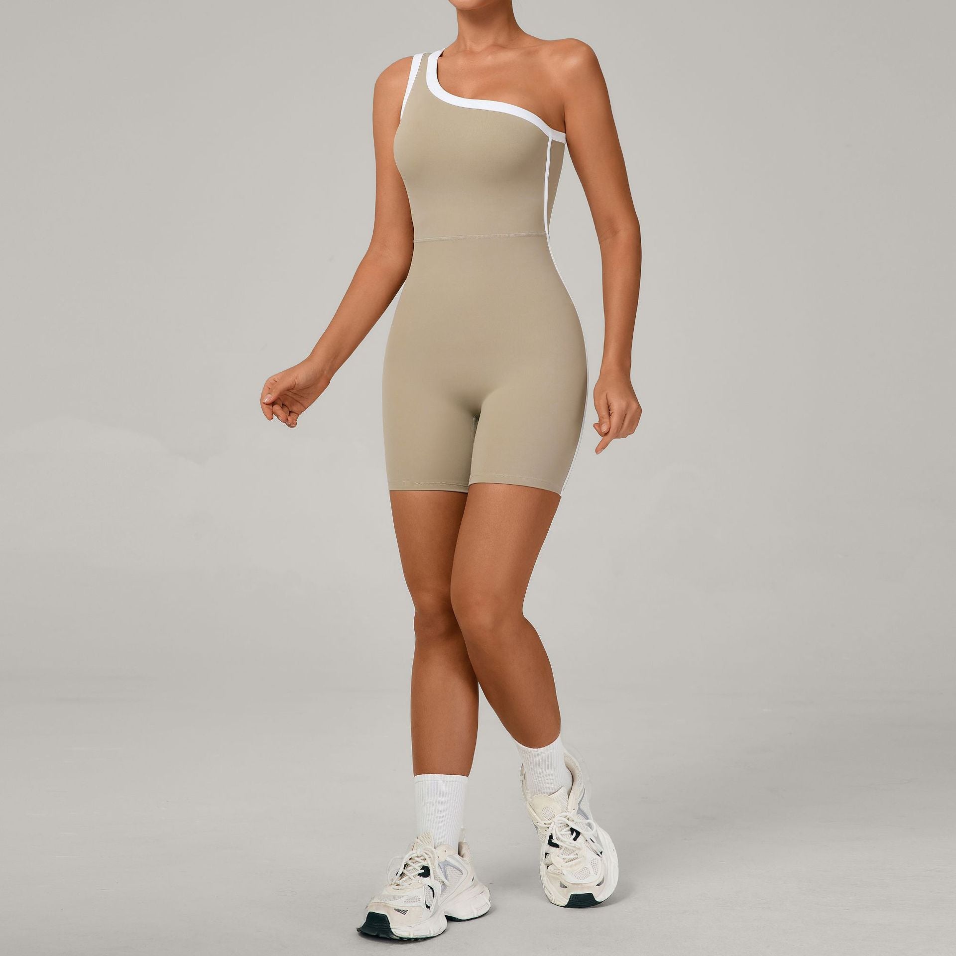 Ladies Short Length Yoga Bodysuit Seamless High Cut Leg One Piece Jumpsuit Short Romper Summer Activewear Custom Bulk