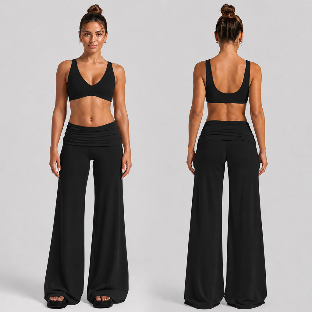 Women 4 Way Stretch Yoga Set High Waist Leggings And Sleeveless Bra Top 2 Piece Seamless Gym Fitness Set Bulk