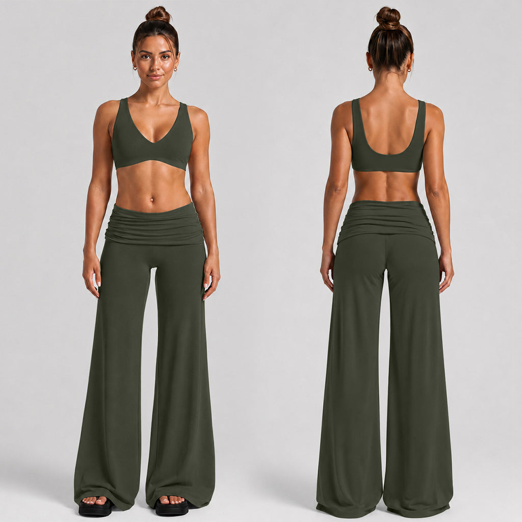 Women 4 Way Stretch Yoga Set High Waist Leggings And Sleeveless Bra Top 2 Piece Seamless Gym Fitness Set Bulk