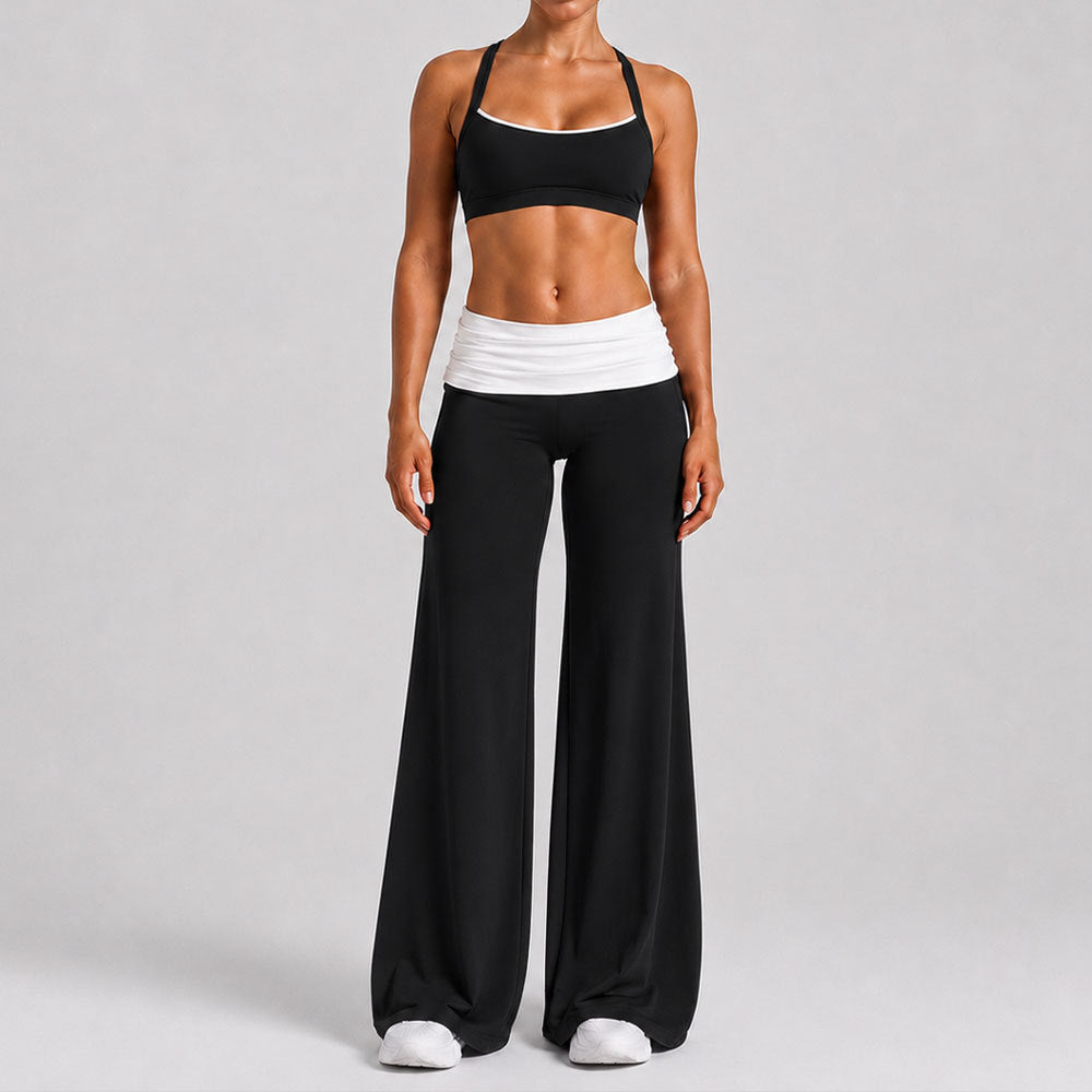 Women Tank Top Yoga Set Seamless Ribbed Racerback Sleeveless Top With High Waist Leggings 2 Piece Workout Set OEM