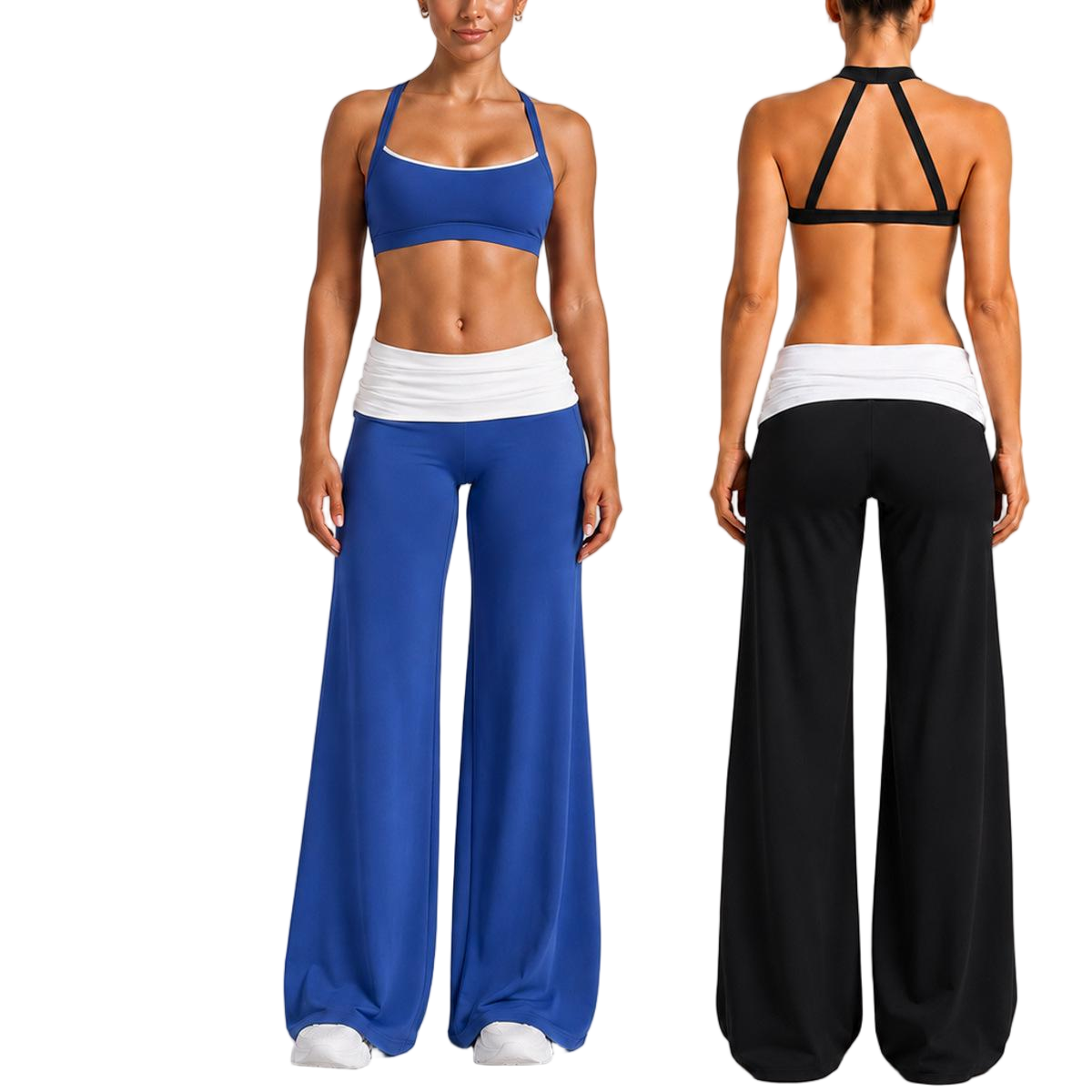 Women Tank Top Yoga Set Seamless Ribbed Racerback Sleeveless Top With High Waist Leggings 2 Piece Workout Set OEM