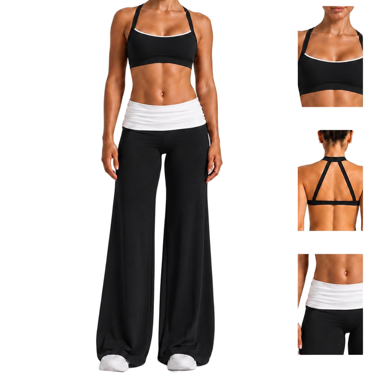 Women Tank Top Yoga Set Seamless Ribbed Racerback Sleeveless Top With High Waist Leggings 2 Piece Workout Set OEM