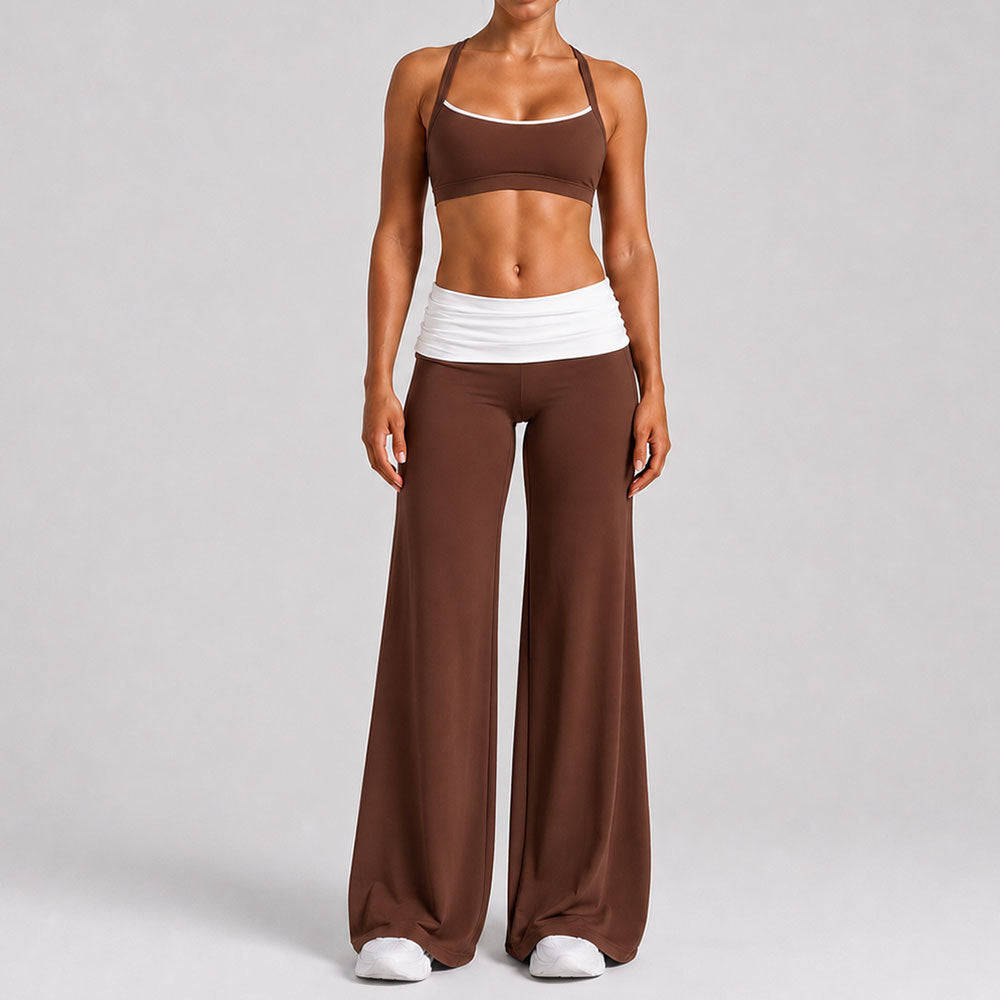 Women Tank Top Yoga Set Seamless Ribbed Racerback Sleeveless Top With High Waist Leggings 2 Piece Workout Set OEM
