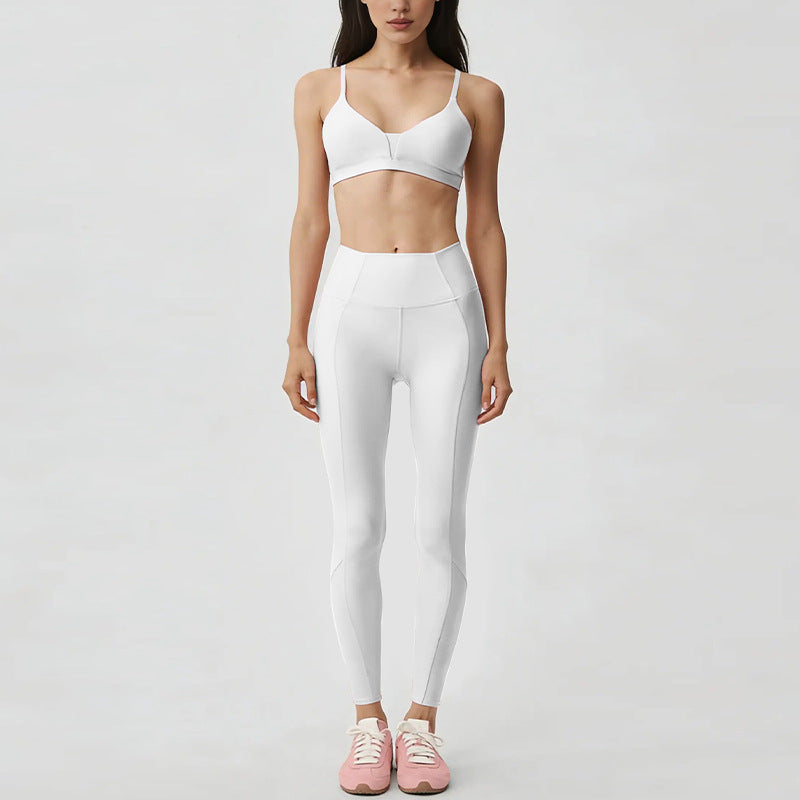 Women Tank Top Scrunch Butt Yoga Set Seamless Racerback Top With High Waist Booty Lift Leggings 2 Piece Wholesale