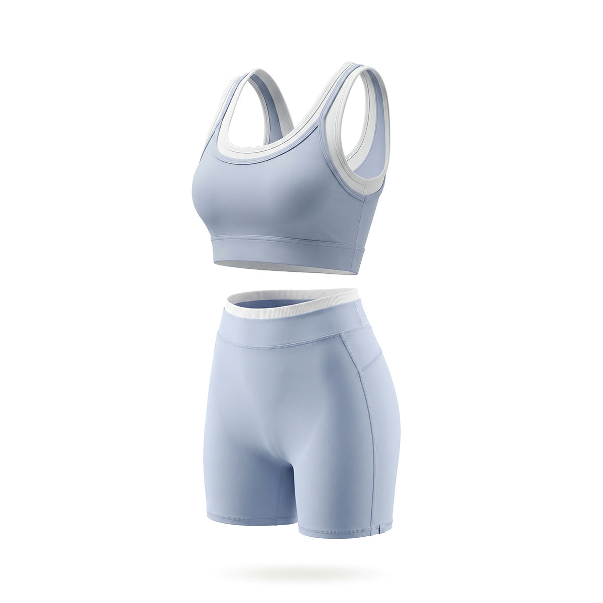 Women Long Sleeve Half Length Yoga Set Seamless Thumb Hole Crop Top With High Waist Compression Shorts 2 Piece Bulk