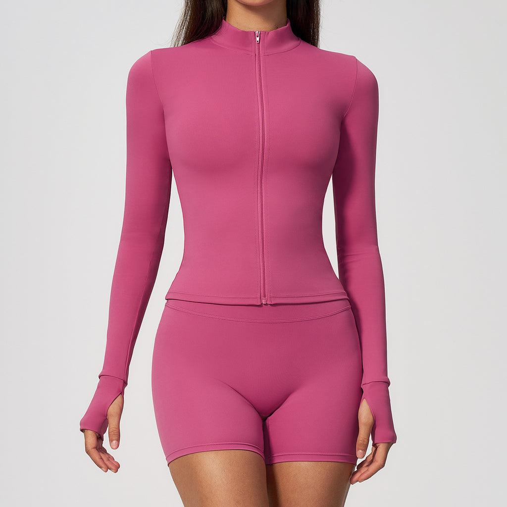 Ladies 3 Piece Yoga Set Crop Hoodie High Waist Scrunch Leggings Sports Bra Athleisure Activewear Set Custom