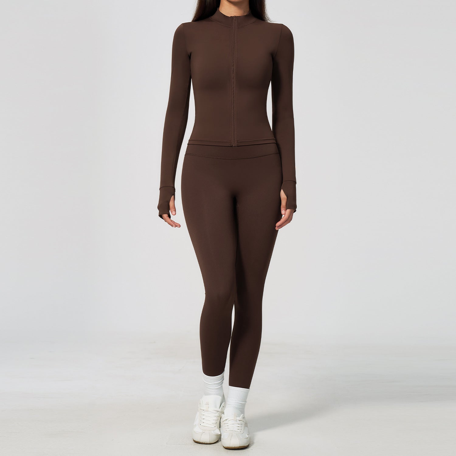 Women 3 Piece Yoga Outfit Set Zip Up Jacket Seamless Leggings Sports Bra Gym Fitness Workout Set Wholesale