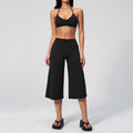 Women’s Halter Sports Bra and High Waist Wide Leg Capri Pants Set